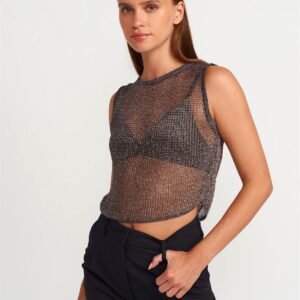 Transparent Glossy Knit Blouse