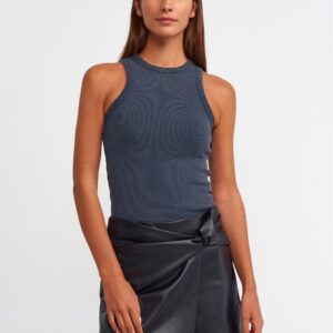 Halter Neck Ribbed Tank Top