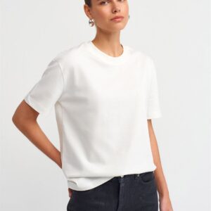 Decorative Stitched Crew Neck Tshirt