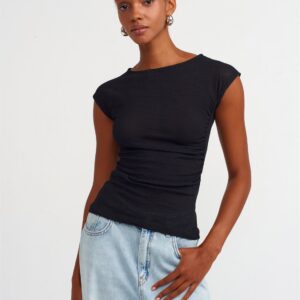 31091 Missing Boat Collar Top-Black