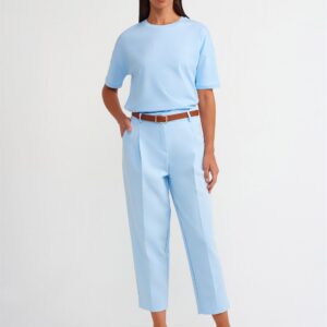 71533 Carrot Fit Pants-Blue with Belt
